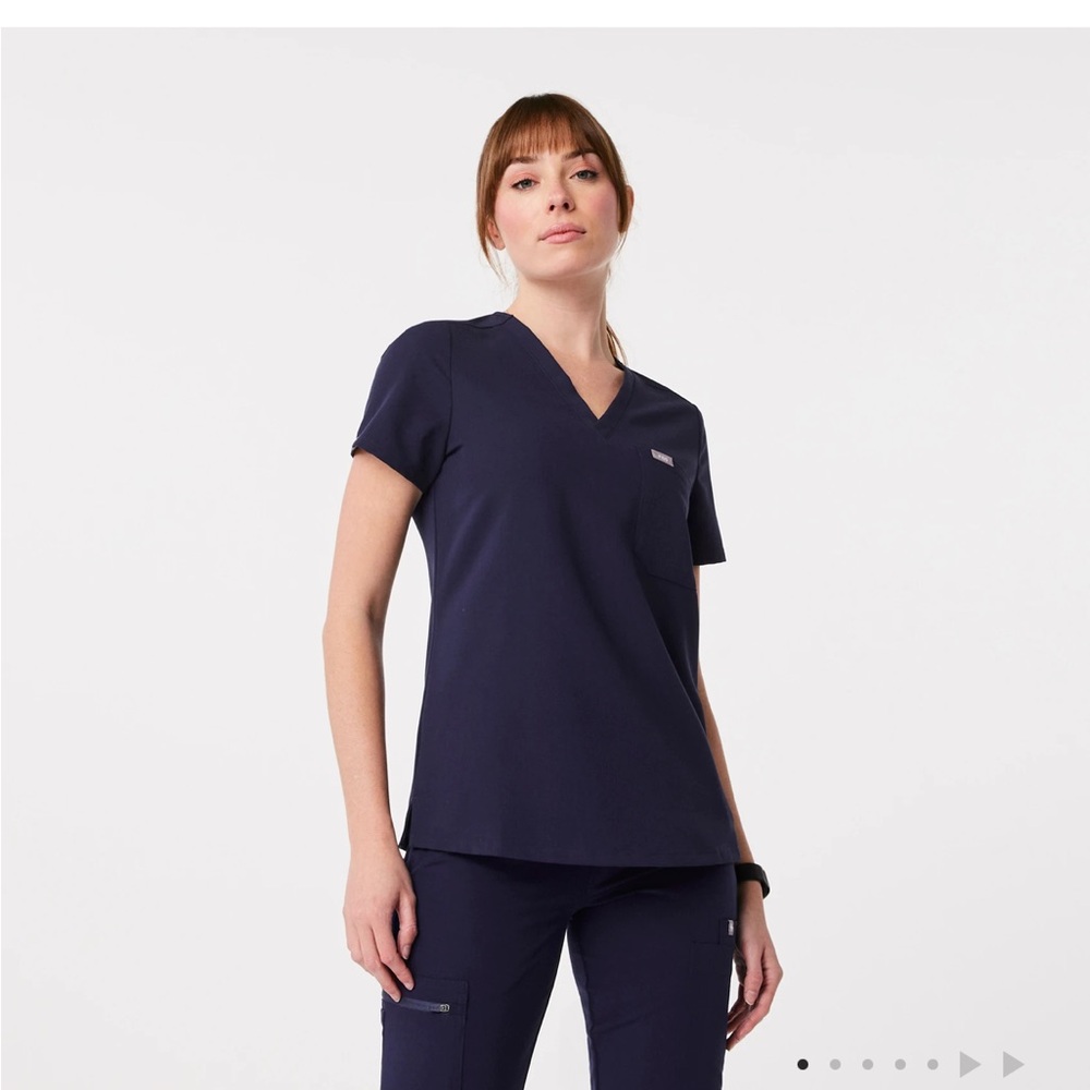 Figs Navy Catarina Scrub Top